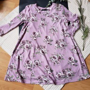 Janette Plus Floral Loose Fit A Line Dress